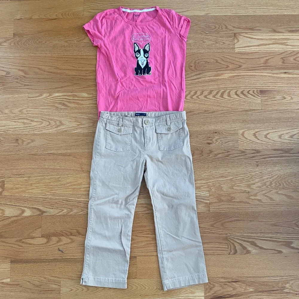 GapKids Khaki Crops + Graphic Short-Sleeve Tee XXL (14-16)